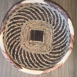 OOAK Handwoven Fret Design BASKET 9" EUC